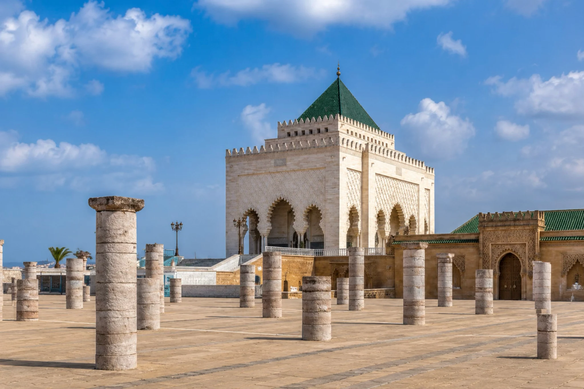 Rabat imperial city image — Mausoleum Mohammed V and Hassan Tower esplanade
