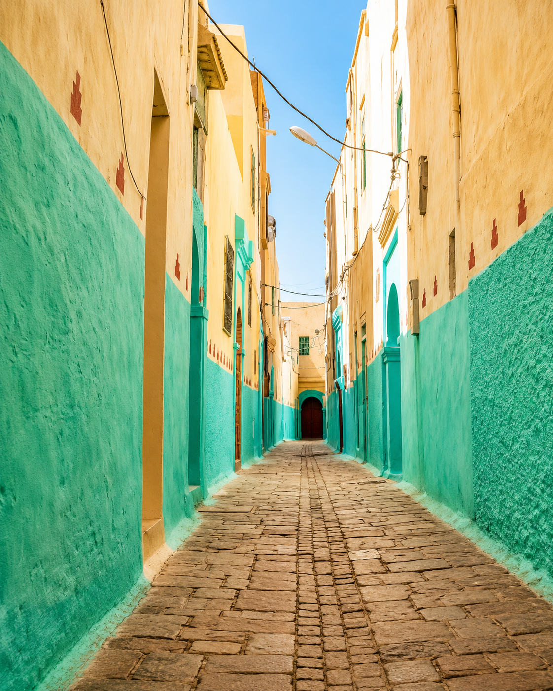 Bejaad Boujaad turquoise painted alley