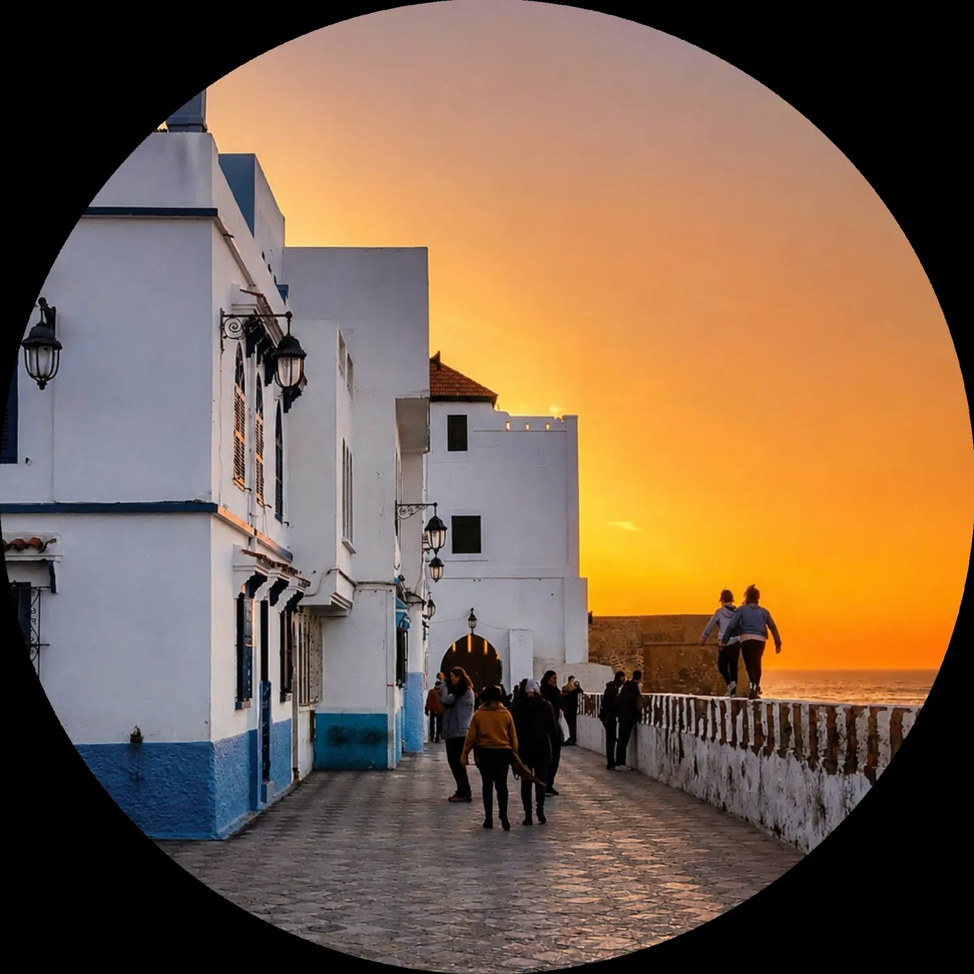 Asilah ramparts and Atlantic sunset