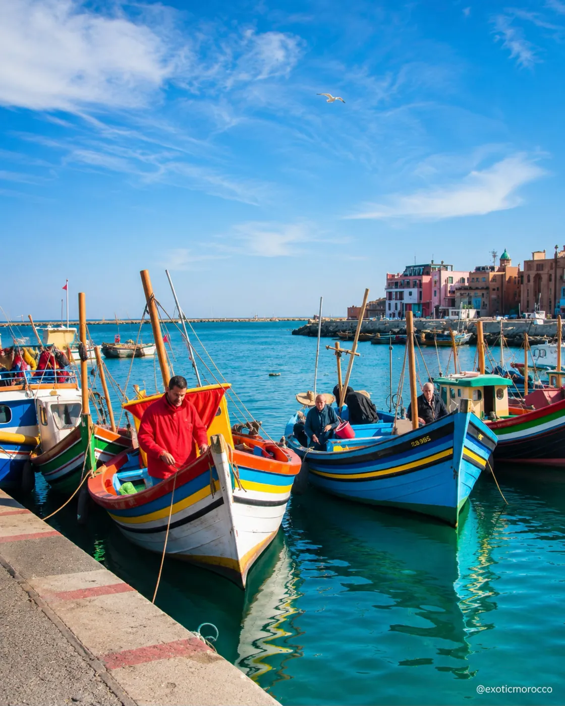 Fishing boats and harbour life in Asilah