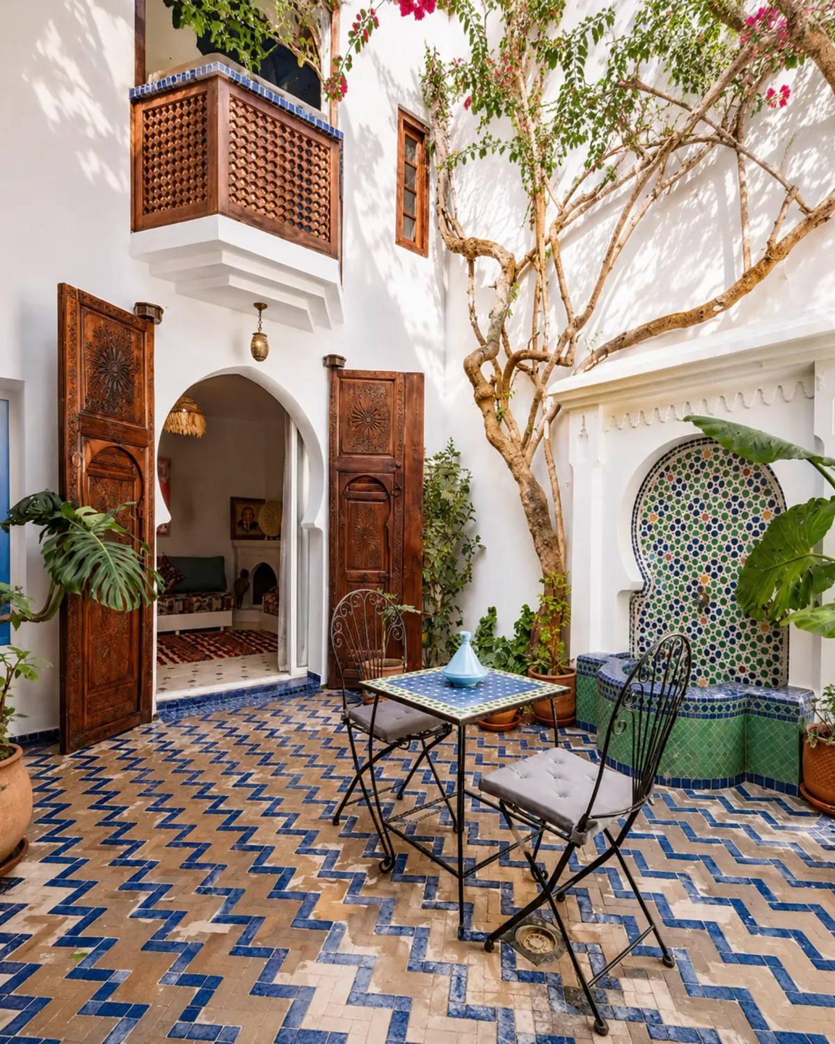 Courtyard and riad atmosphere in Asilah