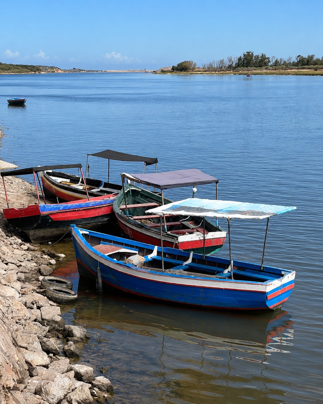 Small boats on the Oum Er-Rbia near Azemmour
