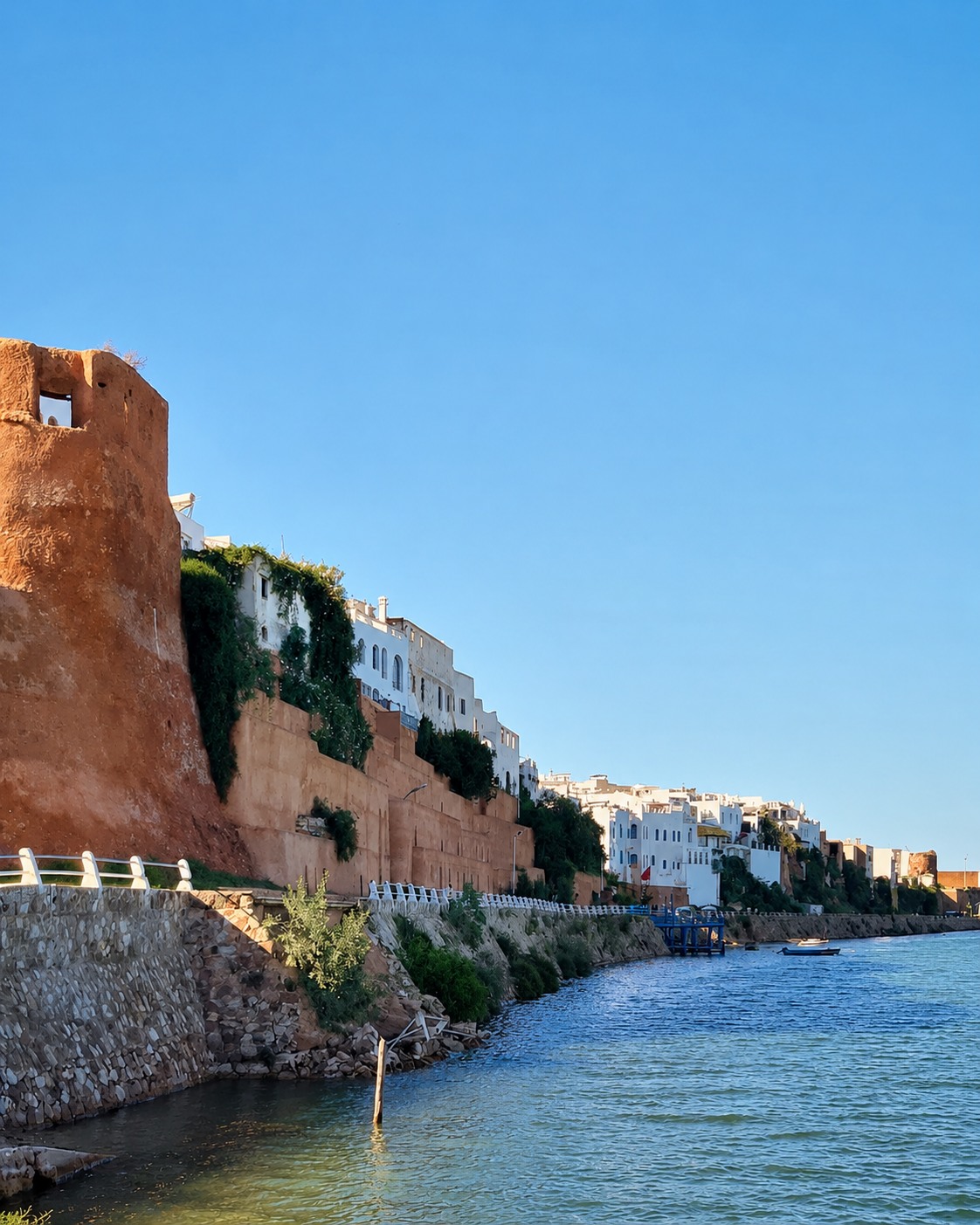 Lower Azemmour river walls and Oum Er-Rbia waterline