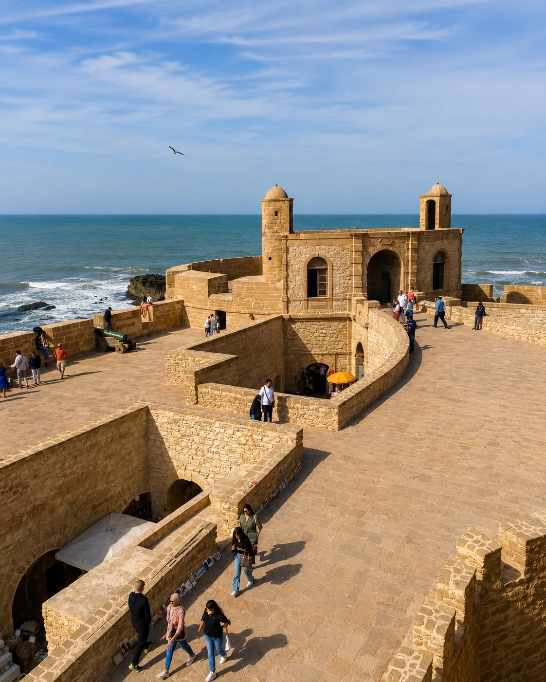 Stone Skala ramparts overlooking the Atlantic in Essaouira