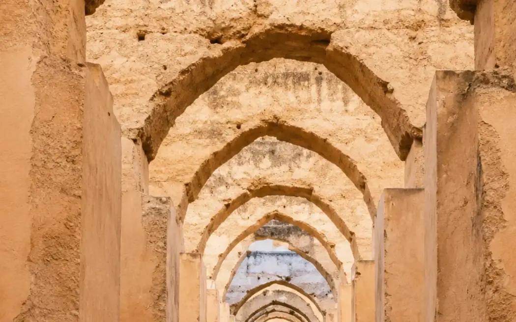 Royal stables and repeated arches in Meknès