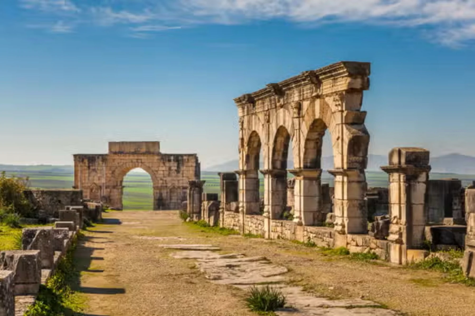 Volubilis Roman ruins on a wider Ouazzane and Meknès route