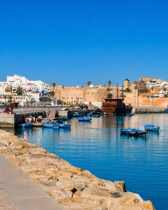 Rabat waterfront and fortified city edge beside the Bouregreg