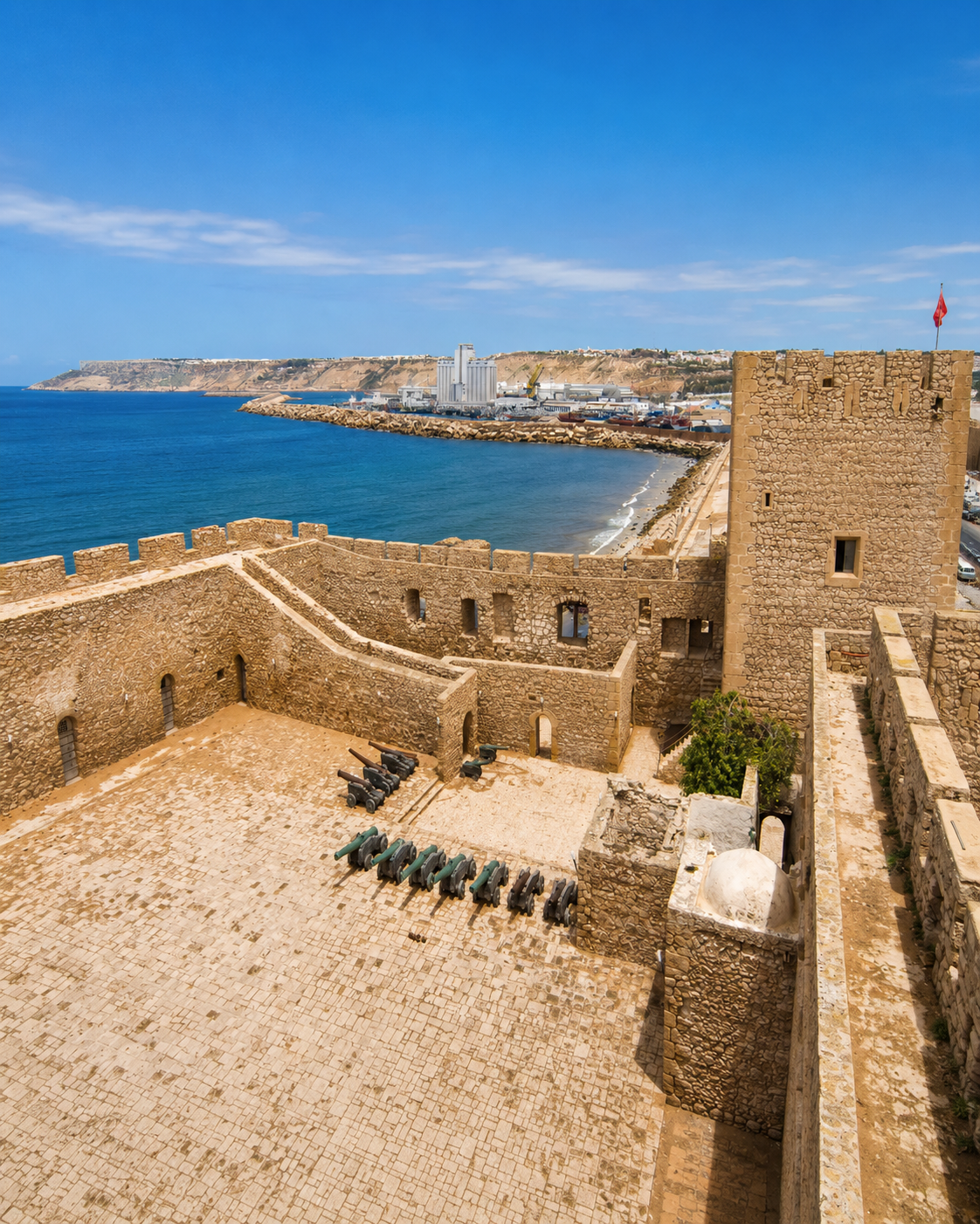 Stone walls and cannon court of Ksar el-Bahr in Safi