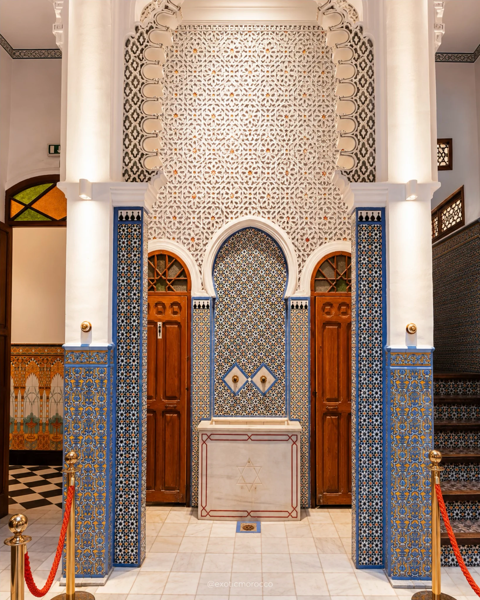 Zellige fountain inside Bab El Oqla Museum in Tétouan