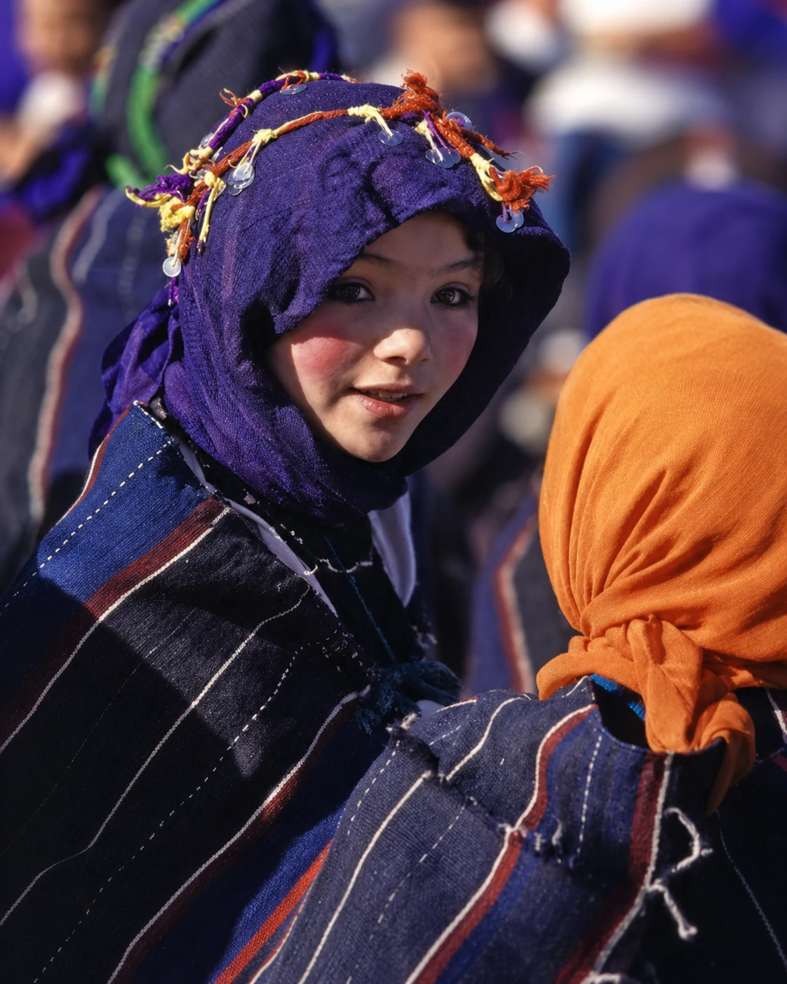 Traditional Moroccan clothing and gathering detail