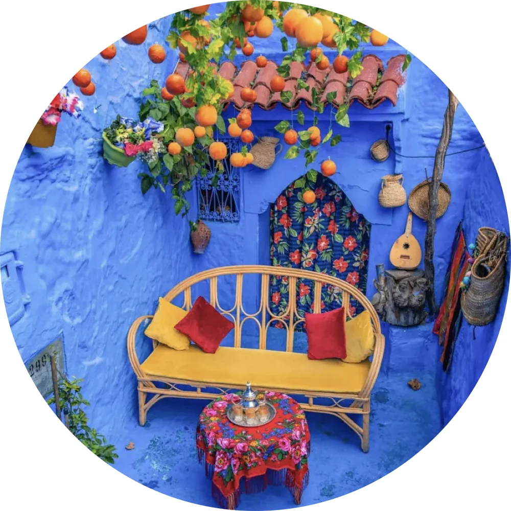 Chefchaouen blue medina stairs