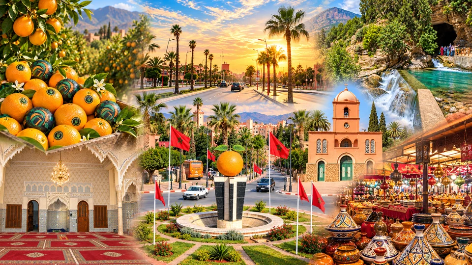 Berkane citrus groves, city centre and Beni Snassen landscape