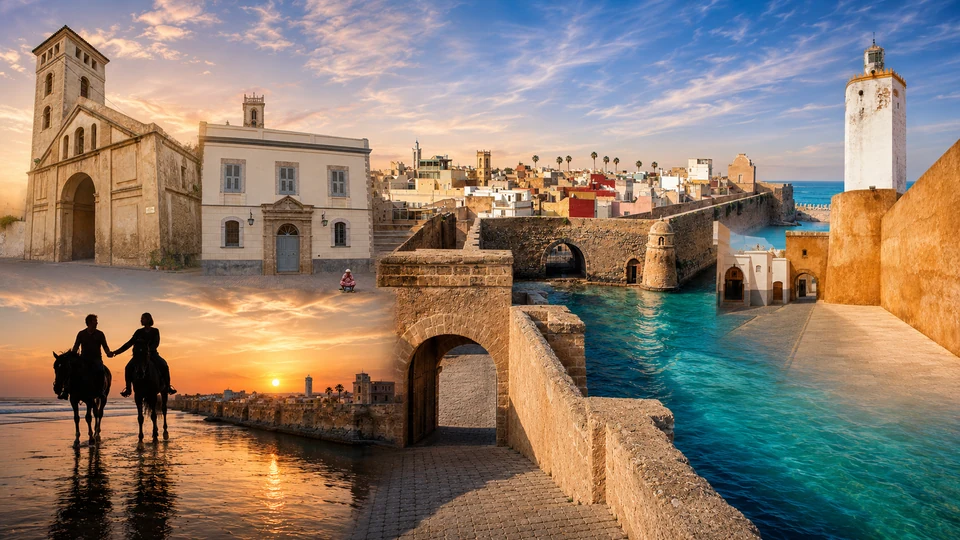Mazagan harbour basin, ramparts and fortifications in El Jadida