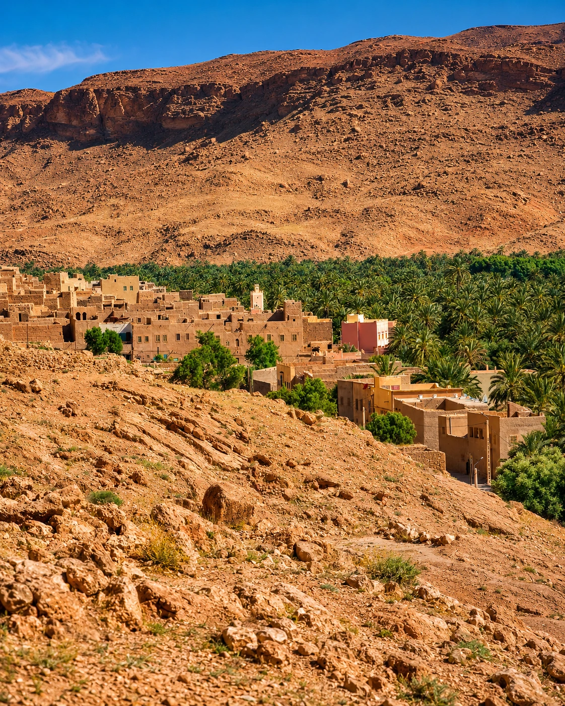 Erfoud — Dates, Fossils &amp; Tafilalet Gateway — Desert road