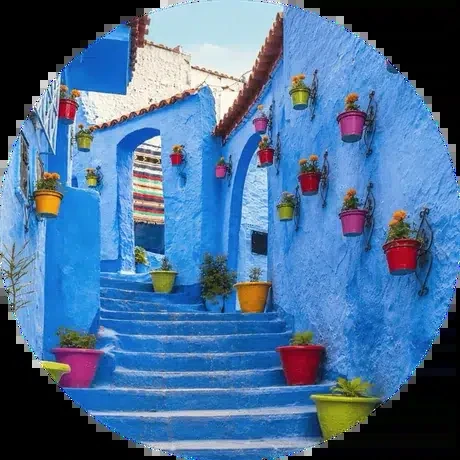 Chefchaouen mountain town and blue atmosphere