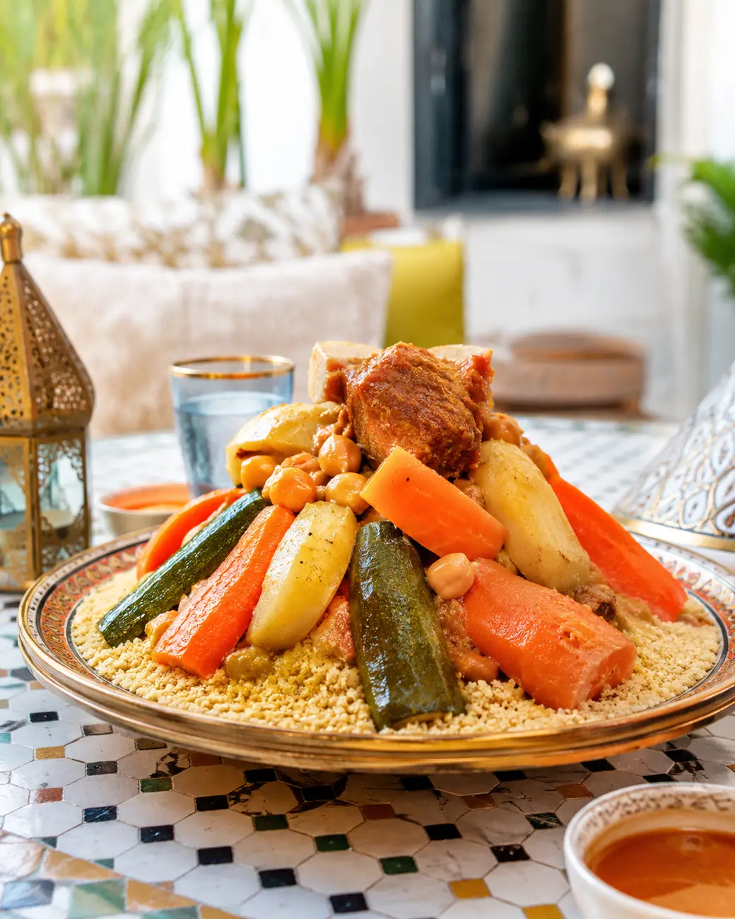 Moroccan couscous with vegetables and meat — Exotic Morocco