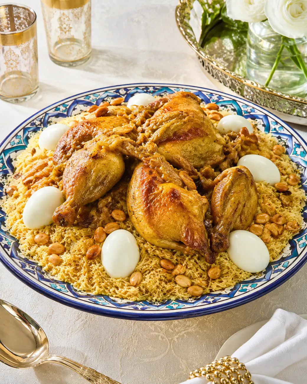 Moroccan rfissa with chicken, eggs and almonds — Exotic Morocco