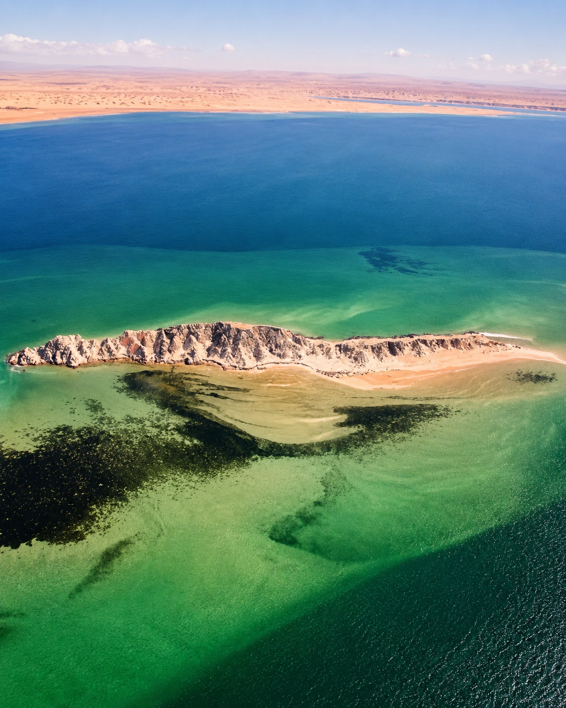 Dragon Island in the Dakhla lagoon, Morocco