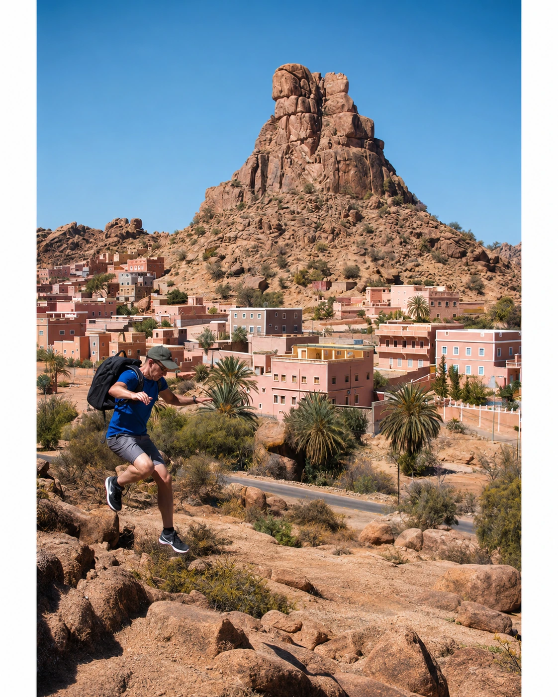Tafraout and Ameln Valley with pink granite rocks and Amazigh villages