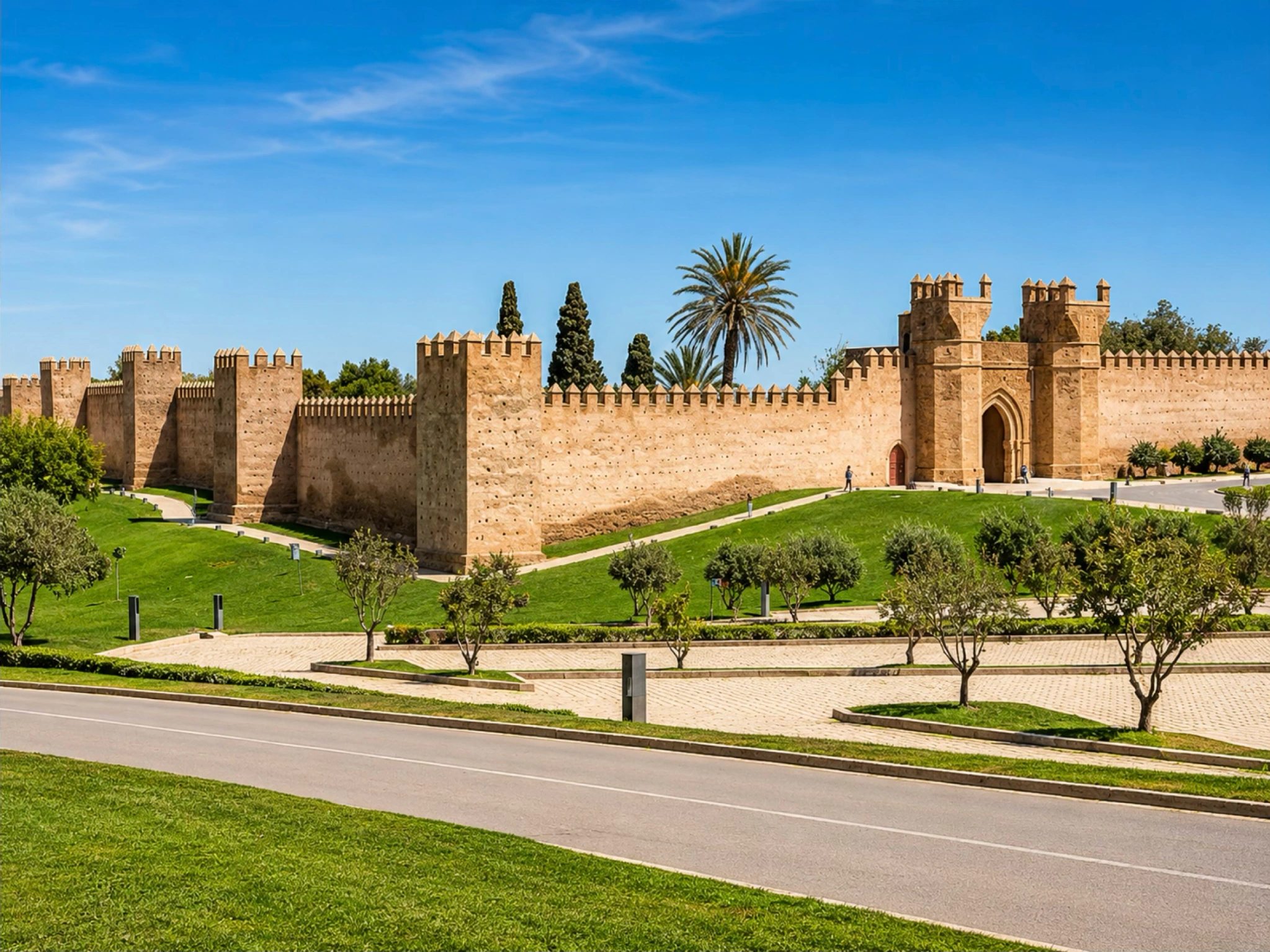 Chellah historic walls and gardens in Rabat, Morocco