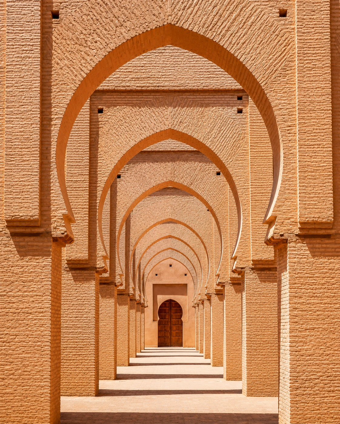 Tinmel Mosque brick arches and historic Almohad architecture in Morocco
