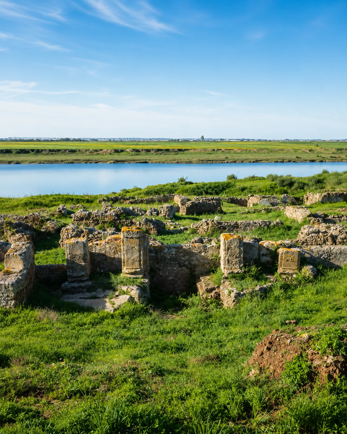 Thamusida archaeological ruins beside the Sebou River in Morocco