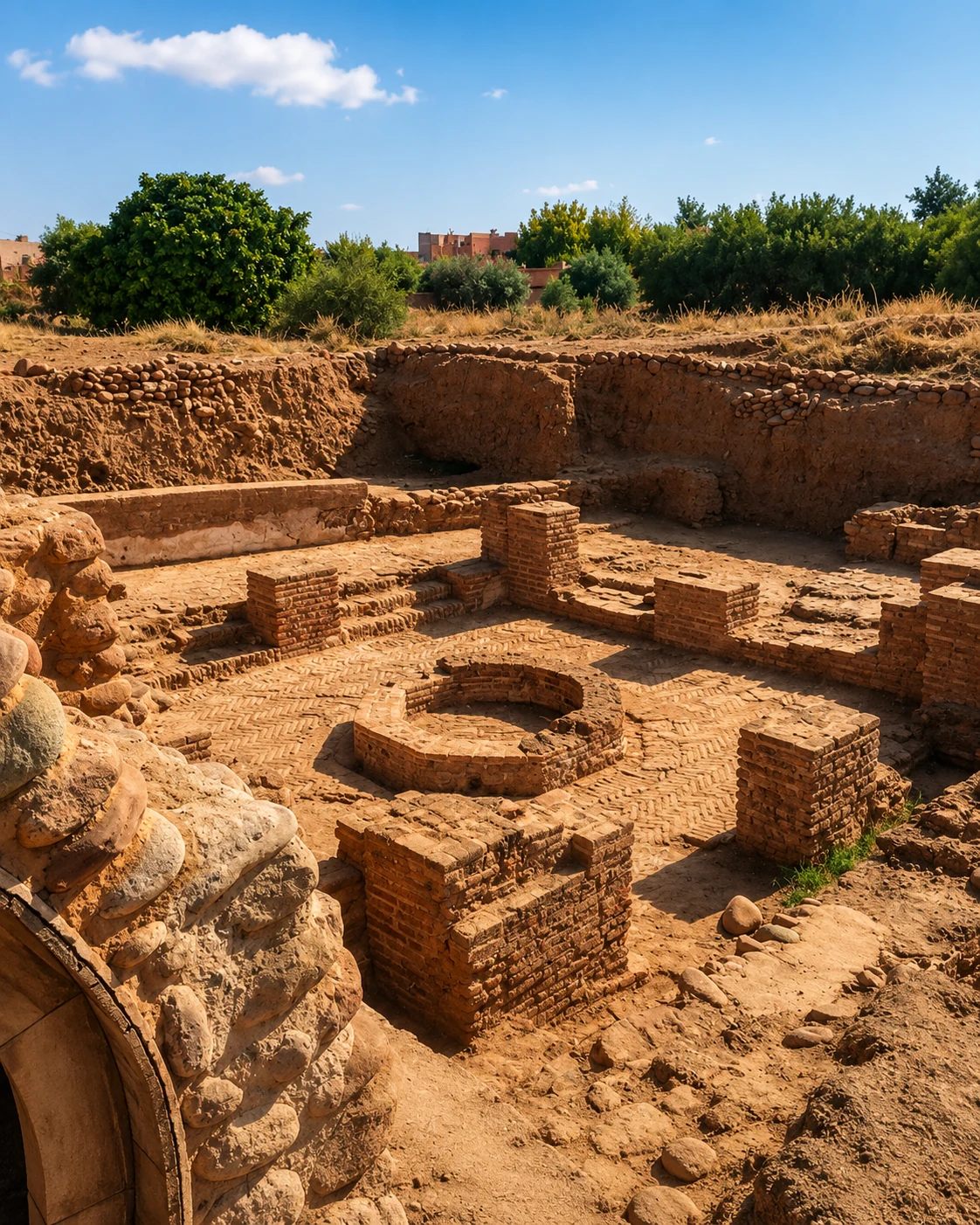Aghmat Archaeological Site excavated historic remains near Marrakech, Morocco