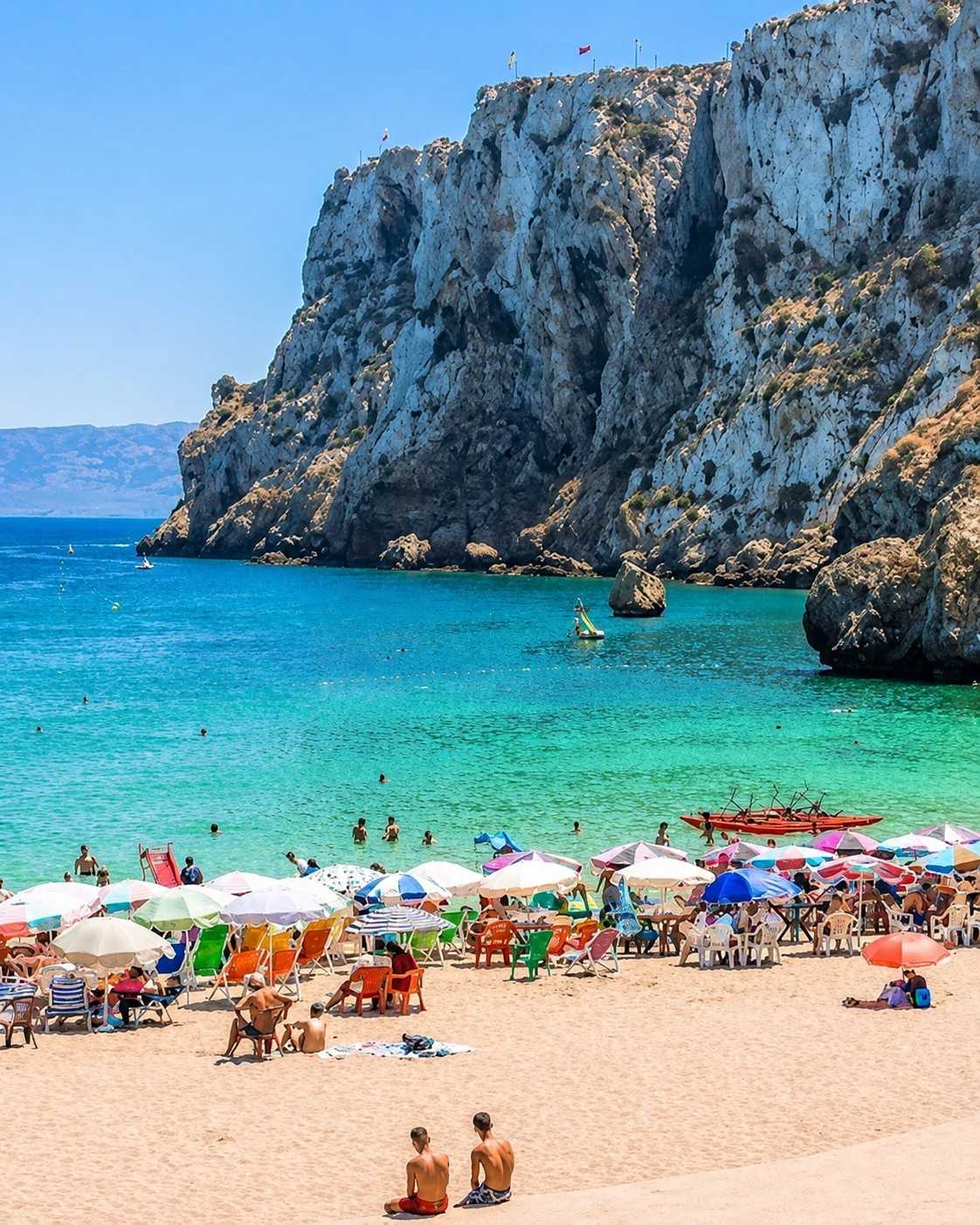 Quemado Beach beneath Al Hoceima cliffs