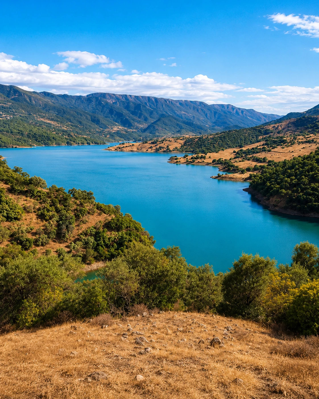 Tazekka National Park lake and mountain landscape near Taza, Morocco