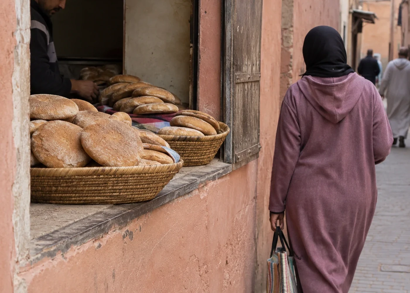 A bread counter on a neighbourhood street