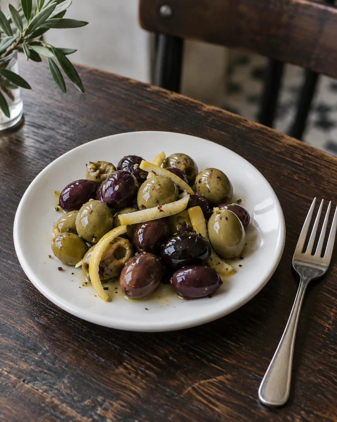 Olives served on a plate