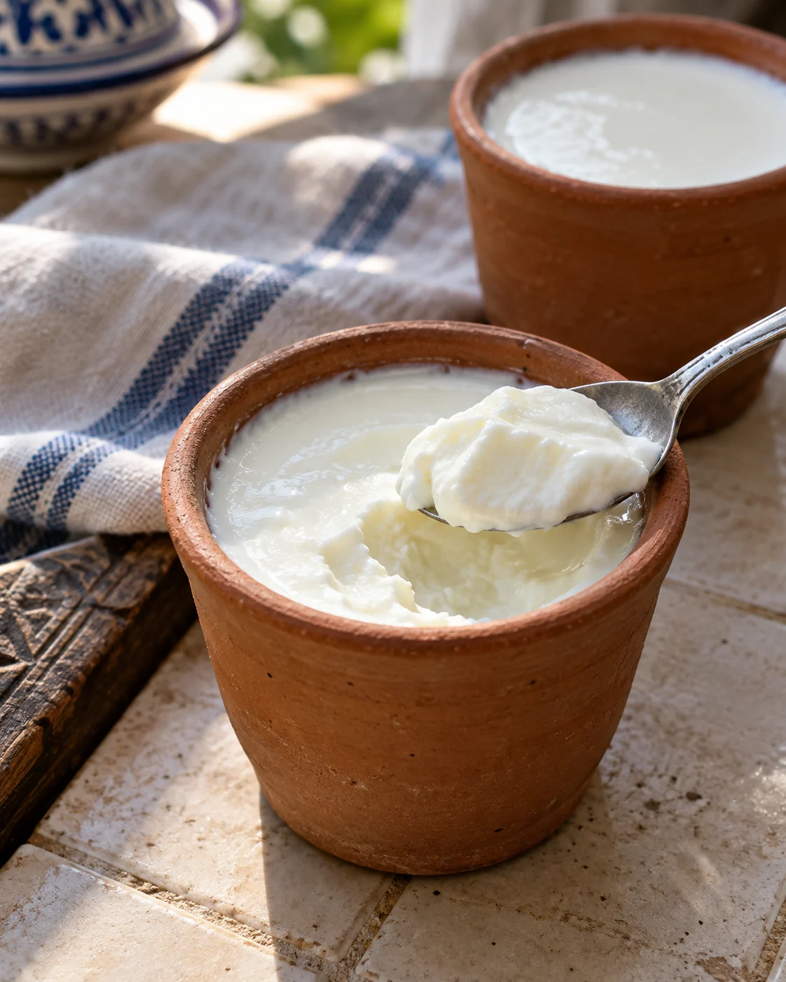 Spoonable raib in ceramic cups
