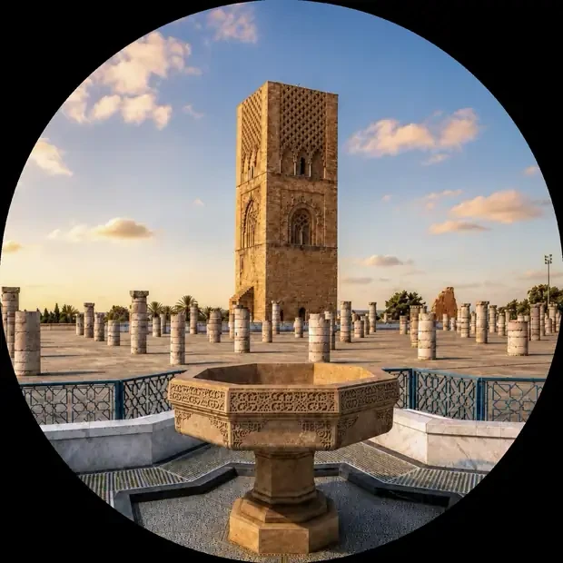 Hassan Tower and its stone columns in Rabat