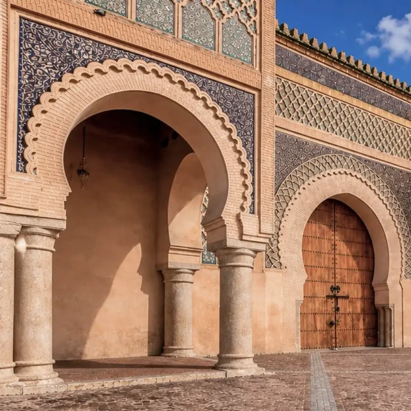 The monumental gate of Bab Mansour in Meknès.