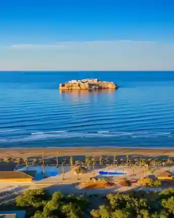 Sfiha Beach with island view near Al Hoceima