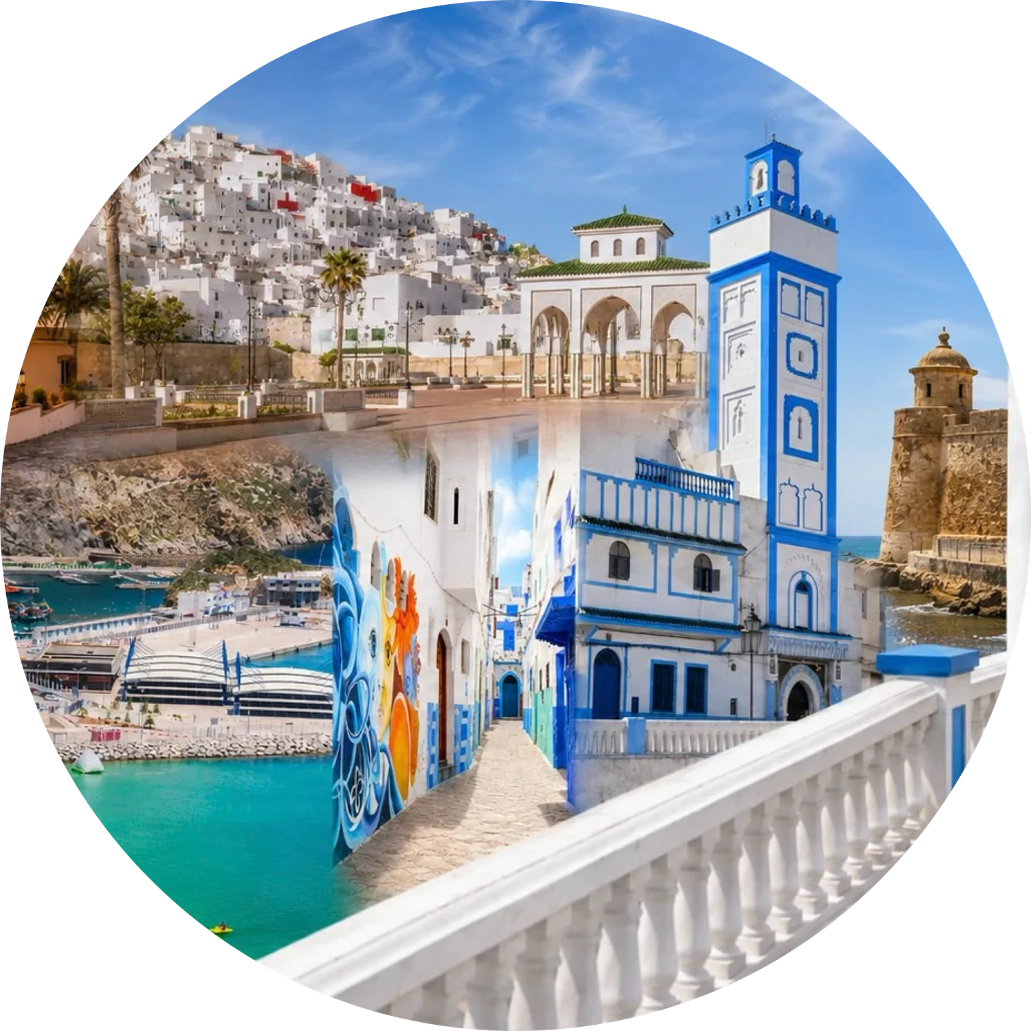 Northern Morocco coastal and regional visual collage