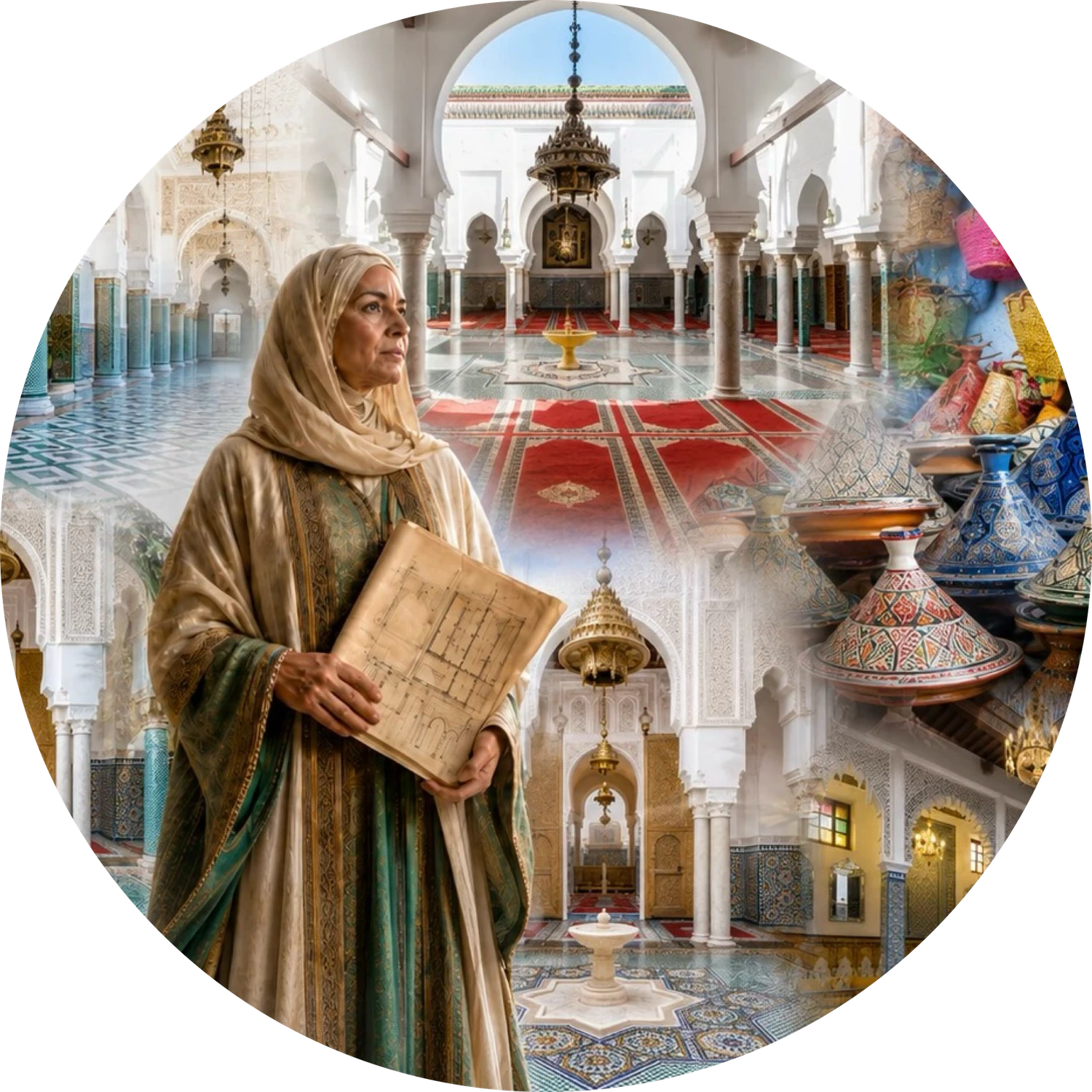Moroccan storytelling lens with architecture and cultural portraits