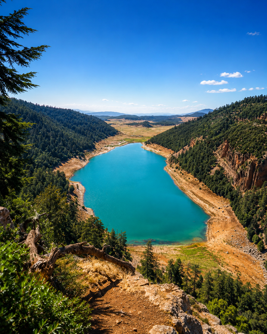 Khenifra mountain lake and green valley