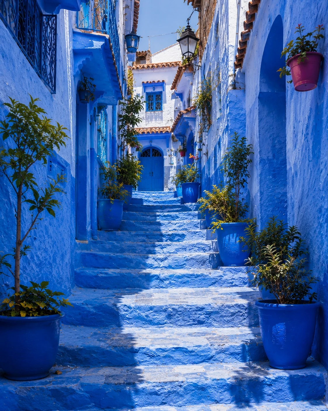 Blue stairway lane in Chefchaouen