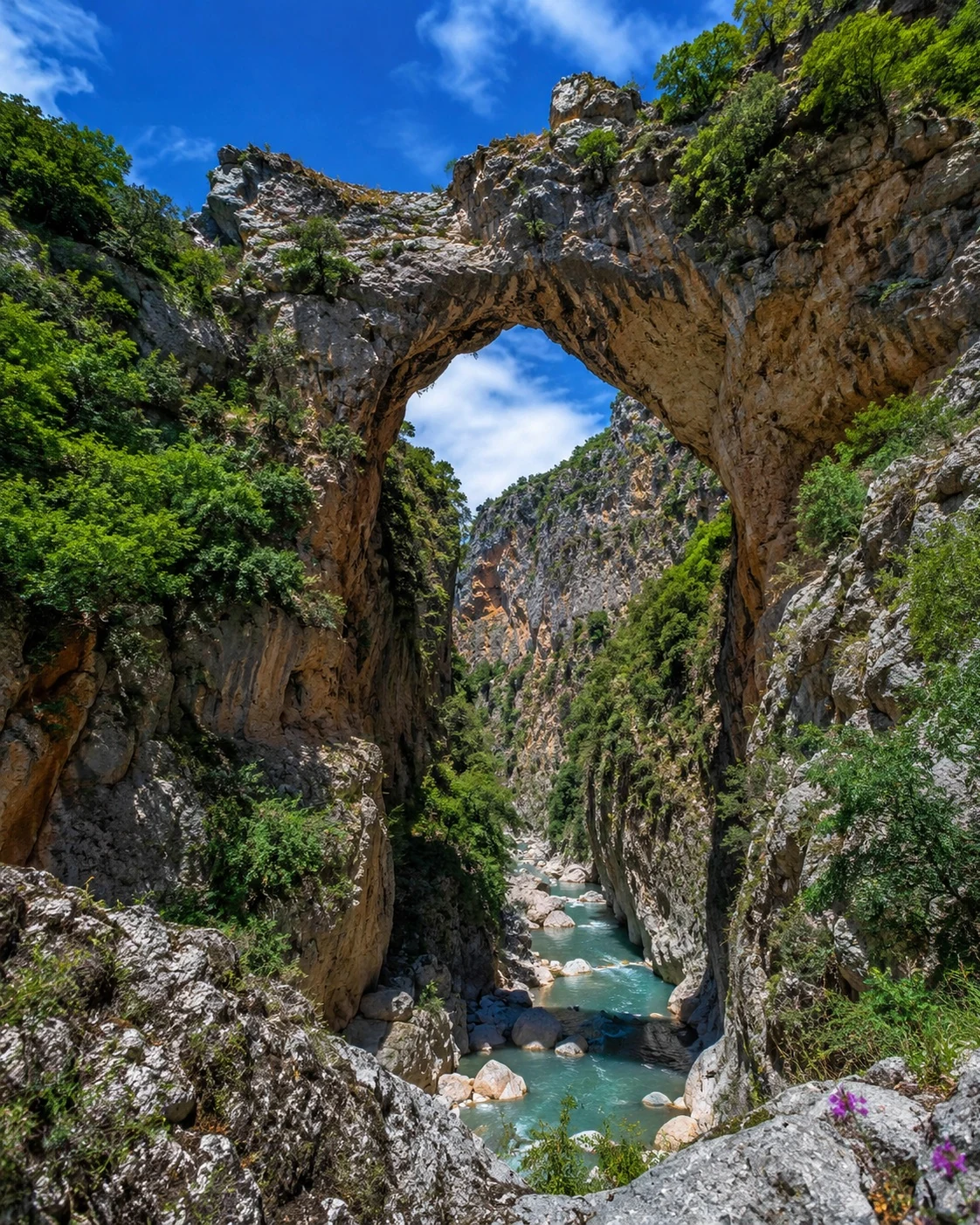 God’s Bridge rock arch near Chefchaouen and Talassemtane