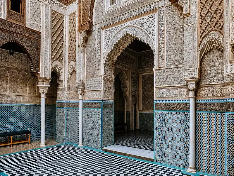 Courtyard of al-Attarine Madrasa in Fez