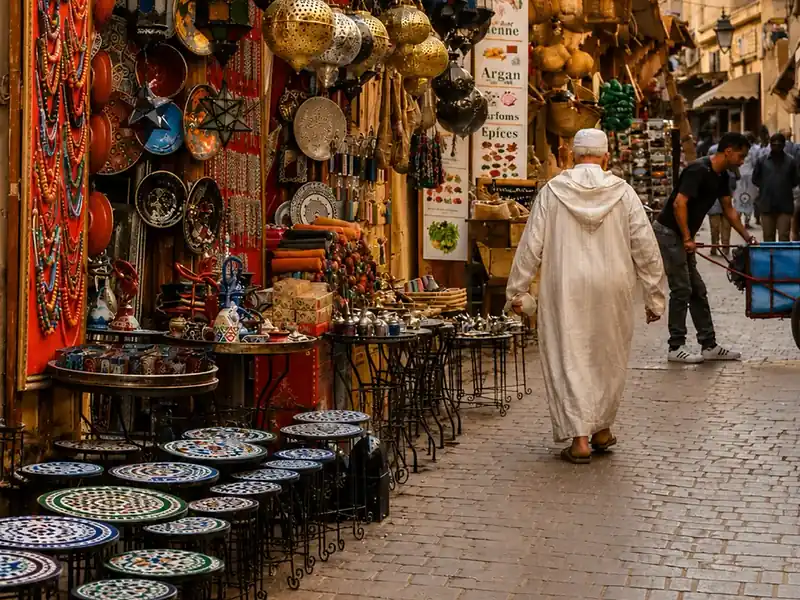 Commercial lane in the medina of Fez