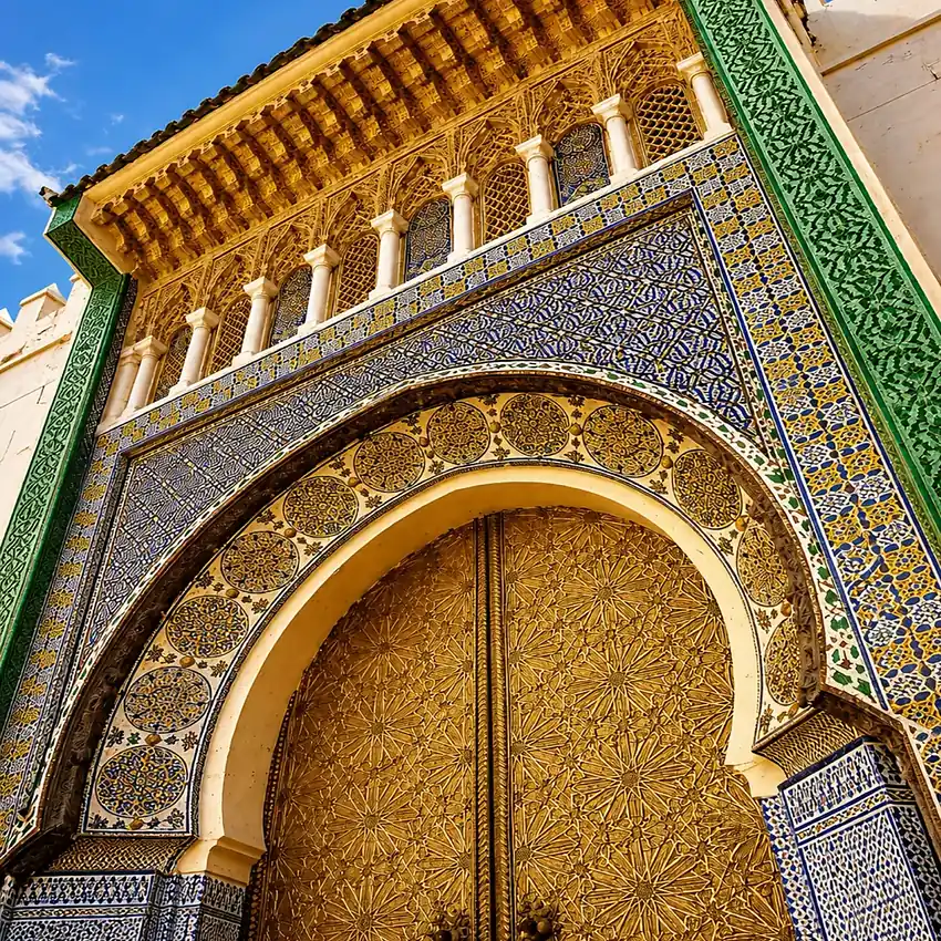 Decorated gates of the Royal Palace in Fes el-Jdid