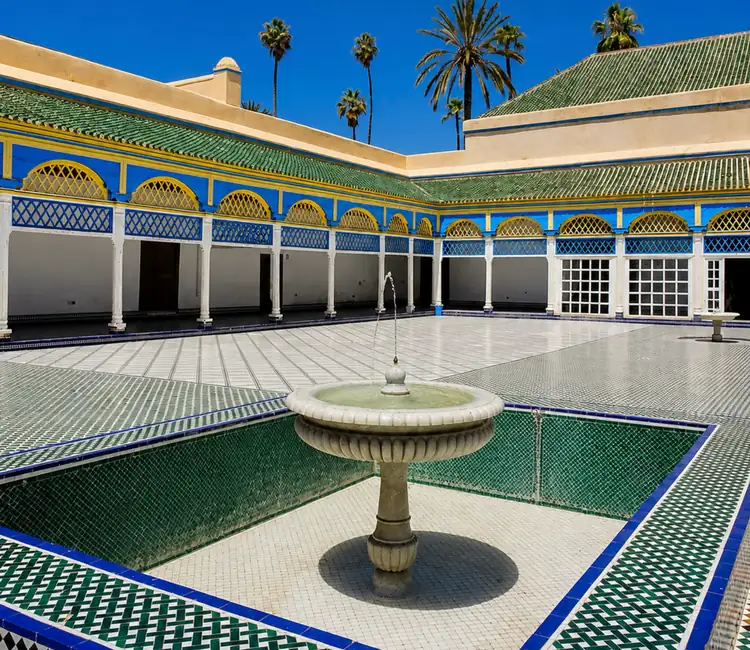 A decorated courtyard in Bahia Palace, Marrakech