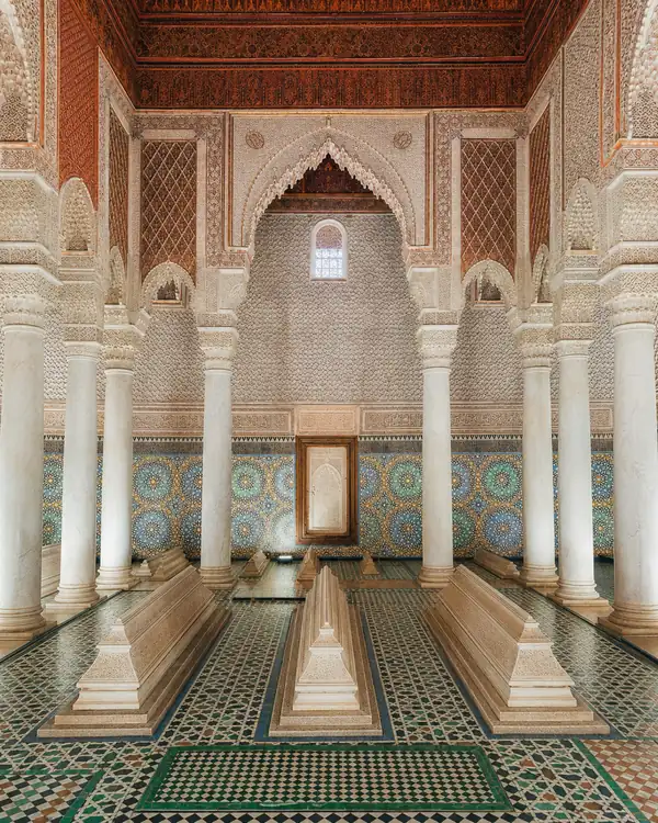 Interior of the Saadian Tombs in Marrakech