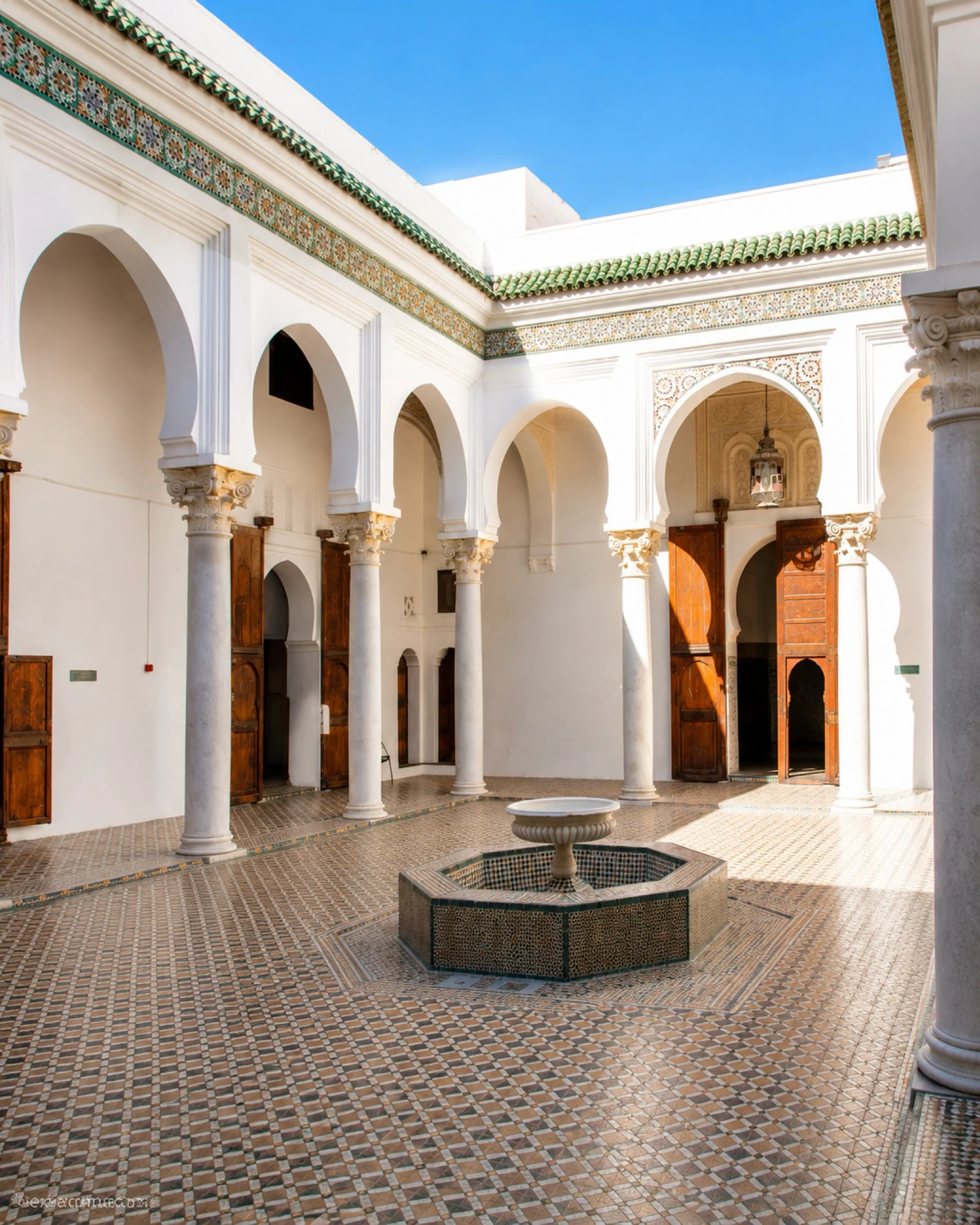 Main courtyard of Dar el Makhzen in Tangier
