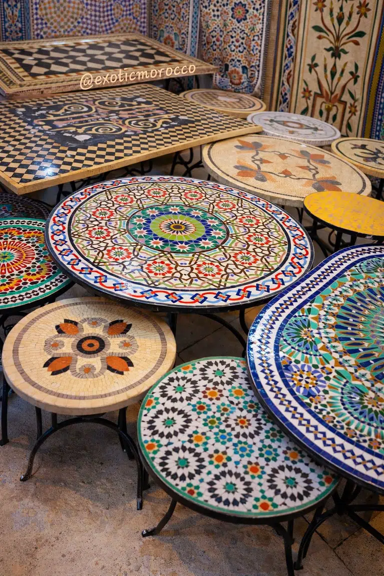 Moroccan mosaic tables and artisan craftsmanship
