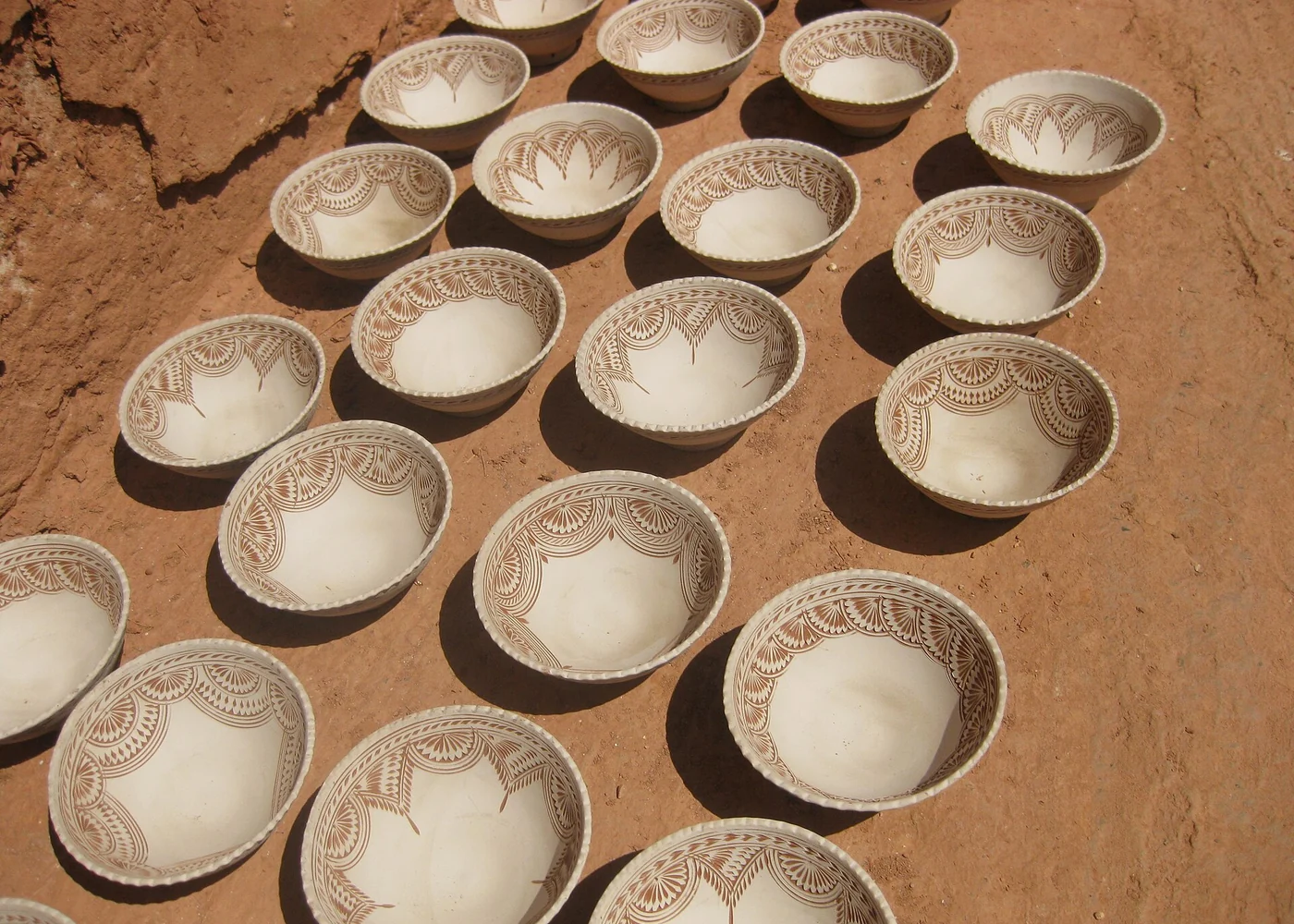 Unfinished pottery drying in Safi.