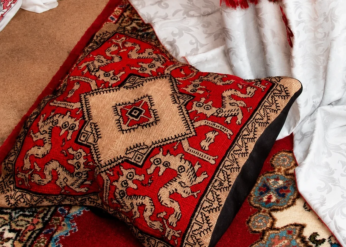 A textile detail: an object can prompt a personal story.
