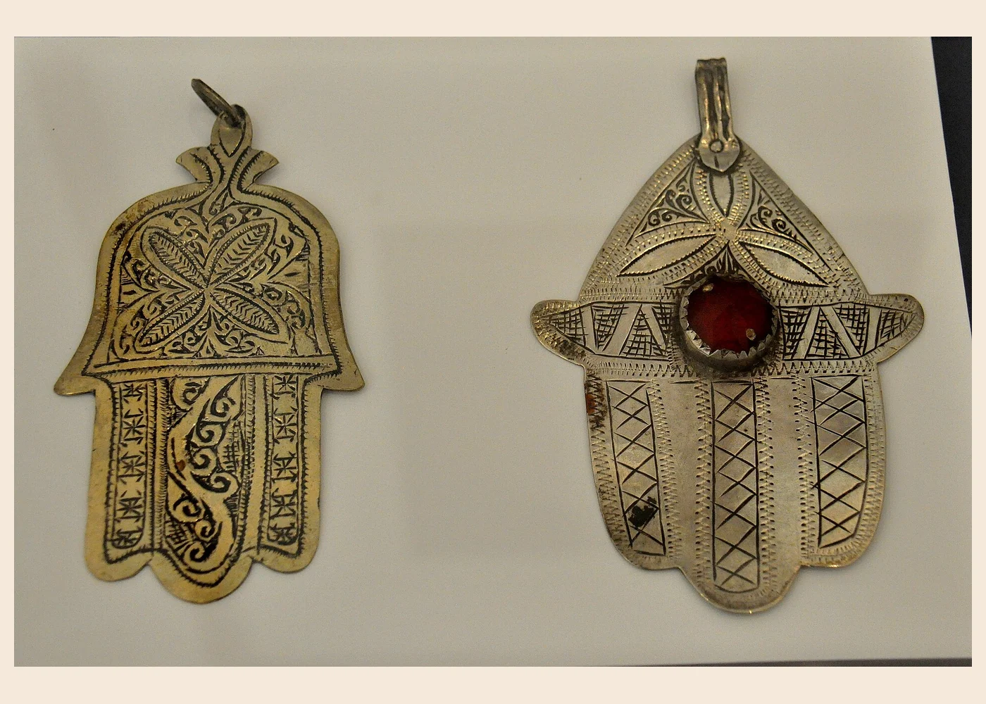 Jewellery displayed at the Moroccan Jewish Museum in Casablanca.